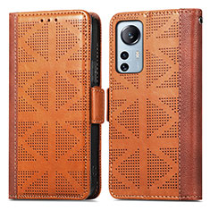 Funda de Cuero Cartera con Soporte Carcasa S03D para Xiaomi Mi 12S Pro 5G Marron