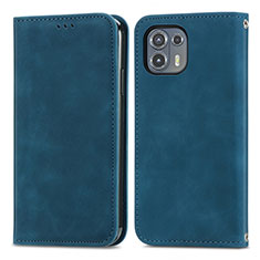 Funda de Cuero Cartera con Soporte Carcasa S04D para Motorola Moto Edge 20 Lite 5G Azul