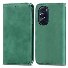 Funda de Cuero Cartera con Soporte Carcasa S04D para Motorola Moto Edge Plus (2022) 5G Verde