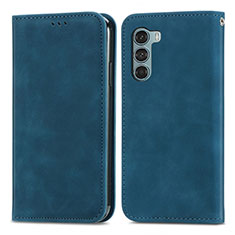 Funda de Cuero Cartera con Soporte Carcasa S04D para Motorola Moto Edge S30 5G Azul