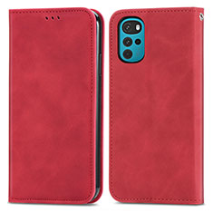 Funda de Cuero Cartera con Soporte Carcasa S04D para Motorola Moto G22 Rojo