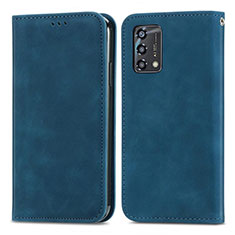 Funda de Cuero Cartera con Soporte Carcasa S04D para Oppo A95 4G Azul