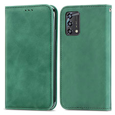 Funda de Cuero Cartera con Soporte Carcasa S04D para Oppo F19s Verde