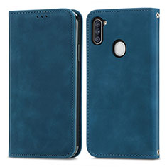 Funda de Cuero Cartera con Soporte Carcasa S04D para Samsung Galaxy A11 Azul