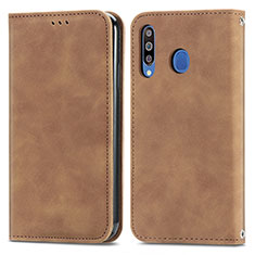 Funda de Cuero Cartera con Soporte Carcasa S04D para Samsung Galaxy A40s Marron