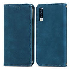 Funda de Cuero Cartera con Soporte Carcasa S04D para Samsung Galaxy A70 Azul