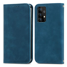 Funda de Cuero Cartera con Soporte Carcasa S04D para Samsung Galaxy A72 5G Azul