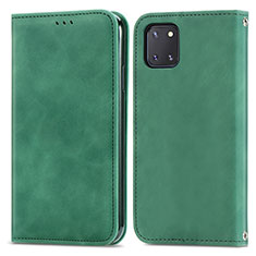 Funda de Cuero Cartera con Soporte Carcasa S04D para Samsung Galaxy A81 Verde