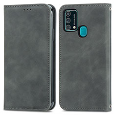 Funda de Cuero Cartera con Soporte Carcasa S04D para Samsung Galaxy F41 Gris