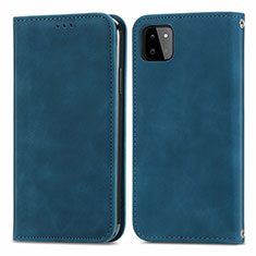 Funda de Cuero Cartera con Soporte Carcasa S04D para Samsung Galaxy F42 5G Azul