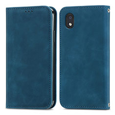 Funda de Cuero Cartera con Soporte Carcasa S04D para Samsung Galaxy M01 Core Azul