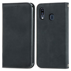 Funda de Cuero Cartera con Soporte Carcasa S04D para Samsung Galaxy M10S Negro