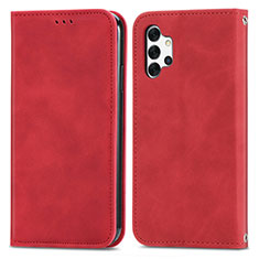 Funda de Cuero Cartera con Soporte Carcasa S04D para Samsung Galaxy M32 5G Rojo