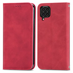 Funda de Cuero Cartera con Soporte Carcasa S04D para Samsung Galaxy M62 4G Rojo
