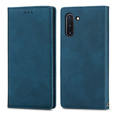 Funda de Cuero Cartera con Soporte Carcasa S04D para Samsung Galaxy Note 10 5G Azul