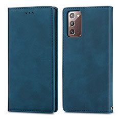 Funda de Cuero Cartera con Soporte Carcasa S04D para Samsung Galaxy Note 20 5G Azul