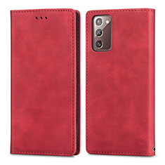 Funda de Cuero Cartera con Soporte Carcasa S04D para Samsung Galaxy Note 20 5G Rojo