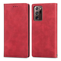Funda de Cuero Cartera con Soporte Carcasa S04D para Samsung Galaxy Note 20 Ultra 5G Rojo
