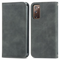 Funda de Cuero Cartera con Soporte Carcasa S04D para Samsung Galaxy S20 FE 5G Gris