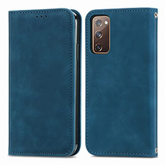 Funda de Cuero Cartera con Soporte Carcasa S04D para Samsung Galaxy S20 Lite 5G Azul