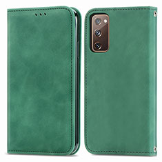 Funda de Cuero Cartera con Soporte Carcasa S04D para Samsung Galaxy S20 Lite 5G Verde