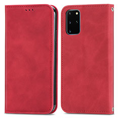 Funda de Cuero Cartera con Soporte Carcasa S04D para Samsung Galaxy S20 Plus 5G Rojo