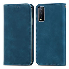 Funda de Cuero Cartera con Soporte Carcasa S04D para Vivo Y11s Azul