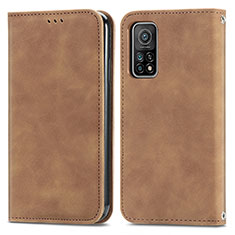 Funda de Cuero Cartera con Soporte Carcasa S04D para Xiaomi Mi 10T 5G Marron