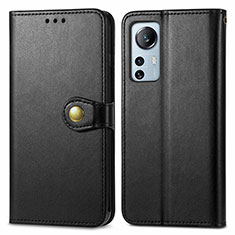 Funda de Cuero Cartera con Soporte Carcasa S04D para Xiaomi Mi 12 5G Negro