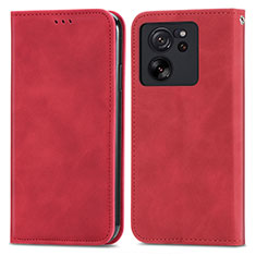 Funda de Cuero Cartera con Soporte Carcasa S04D para Xiaomi Mi 13T Pro 5G Rojo
