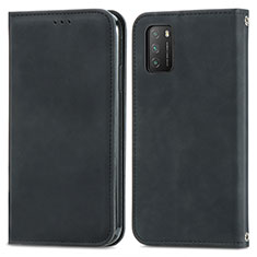 Funda de Cuero Cartera con Soporte Carcasa S04D para Xiaomi Poco M3 Negro