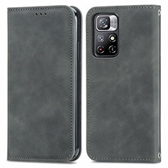 Funda de Cuero Cartera con Soporte Carcasa S04D para Xiaomi Redmi Note 11 5G Gris