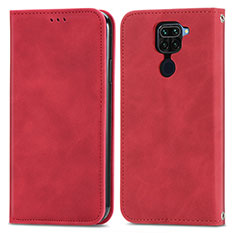 Funda de Cuero Cartera con Soporte Carcasa S04D para Xiaomi Redmi Note 9 Rojo