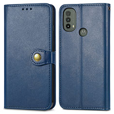 Funda de Cuero Cartera con Soporte Carcasa S05D para Motorola Moto E30 Azul