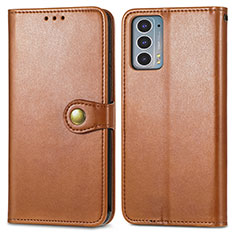 Funda de Cuero Cartera con Soporte Carcasa S05D para Motorola Moto Edge 20 5G Marron