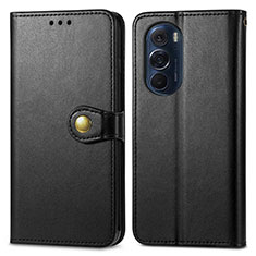 Funda de Cuero Cartera con Soporte Carcasa S05D para Motorola Moto Edge Plus (2022) 5G Negro