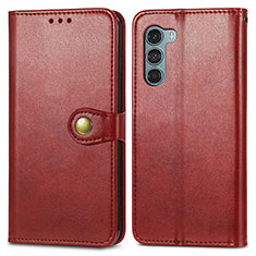 Funda de Cuero Cartera con Soporte Carcasa S05D para Motorola Moto Edge S30 5G Rojo