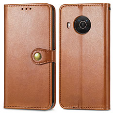 Funda de Cuero Cartera con Soporte Carcasa S05D para Nokia X20 Marron