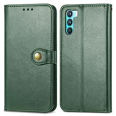 Funda de Cuero Cartera con Soporte Carcasa S05D para Oppo K9 Pro 5G Verde