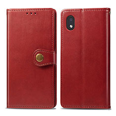 Funda de Cuero Cartera con Soporte Carcasa S05D para Samsung Galaxy A01 Core Rojo