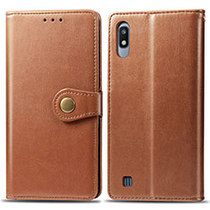 Funda de Cuero Cartera con Soporte Carcasa S05D para Samsung Galaxy A10 Marron