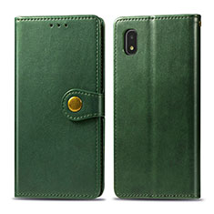 Funda de Cuero Cartera con Soporte Carcasa S05D para Samsung Galaxy A21 SC-42A Verde