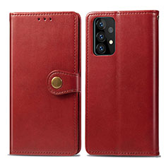 Funda de Cuero Cartera con Soporte Carcasa S05D para Samsung Galaxy A72 5G Rojo