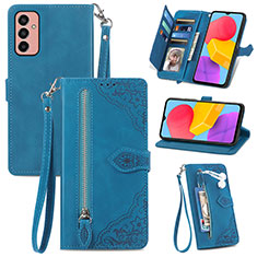 Funda de Cuero Cartera con Soporte Carcasa S05D para Samsung Galaxy F13 4G Azul