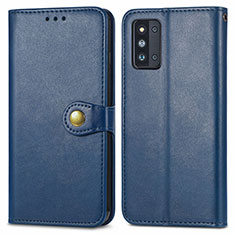 Funda de Cuero Cartera con Soporte Carcasa S05D para Samsung Galaxy F52 5G Azul