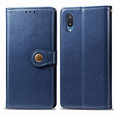 Funda de Cuero Cartera con Soporte Carcasa S05D para Samsung Galaxy M02 Azul