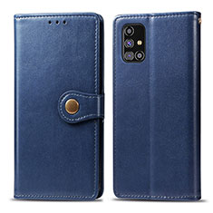 Funda de Cuero Cartera con Soporte Carcasa S05D para Samsung Galaxy M31s Azul
