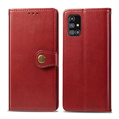 Funda de Cuero Cartera con Soporte Carcasa S05D para Samsung Galaxy M31s Rojo