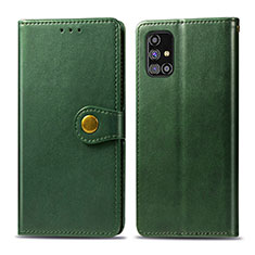 Funda de Cuero Cartera con Soporte Carcasa S05D para Samsung Galaxy M31s Verde