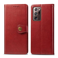 Funda de Cuero Cartera con Soporte Carcasa S05D para Samsung Galaxy Note 20 Ultra 5G Rojo